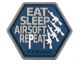 HEX Patch:Eat Sleep Airsoft Repeat - PVC